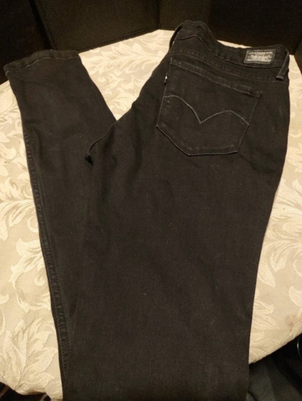 🐈‍⬛🖤🐈‍⬛ Fab Levi's Strauss Jet Black Denim Legging Jeans - 30x32 (Regular)